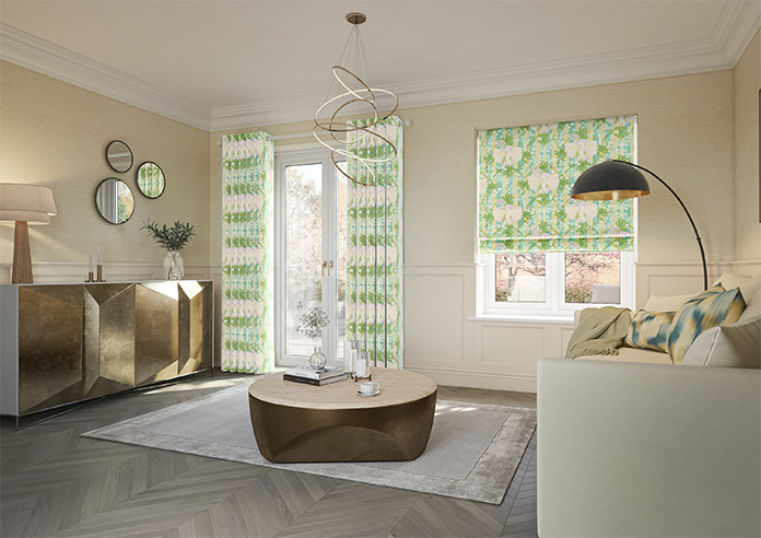 Faded Glamour, Goddess Green Stripe - Roman Blind - Image 6